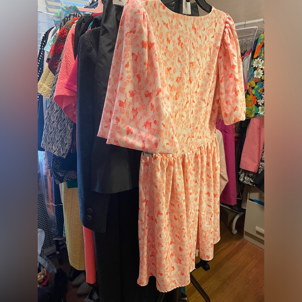 NWT Rachel Coral Floral Mini Dress - Picture 9 of 10